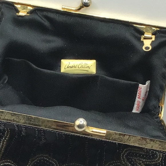 Andre Cellini Elegant Black Beaded Clutch - Picture 3 of 6